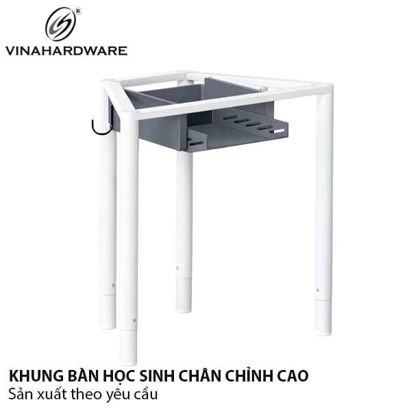 Khung bàn học sinh hình thang Vinahardware, sơn trắng - VNH633247