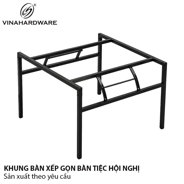 Khung bàn xếp gọn Vinahardware, sơn đen mờ - 2300.1.11116