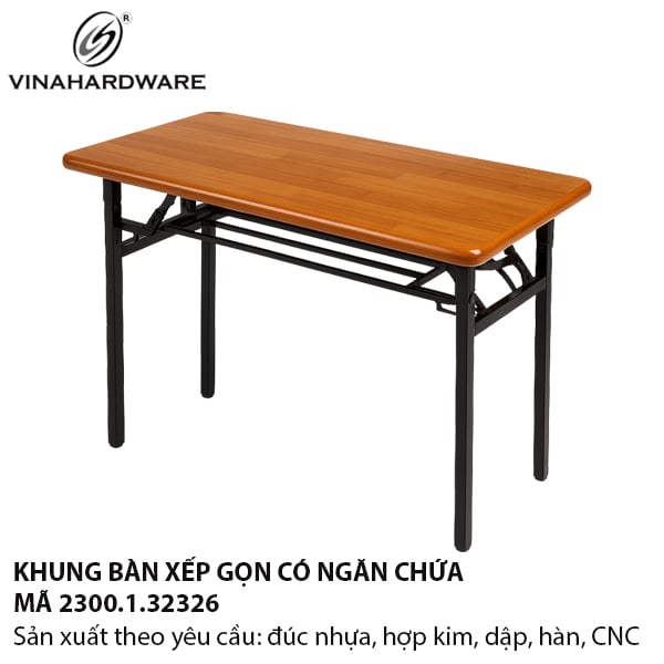 Khung bàn xếp gọn khung sắt có ngăn chứa – 2300.1.32326