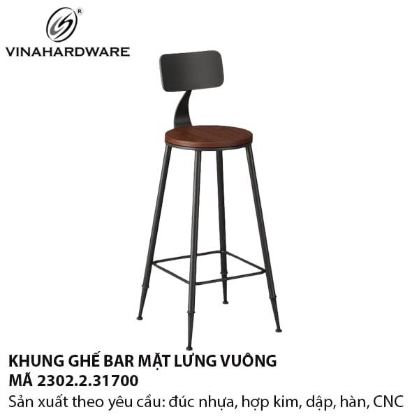 Khung Ghế Bar Mặt Lưng Vuông 2302.2.31700