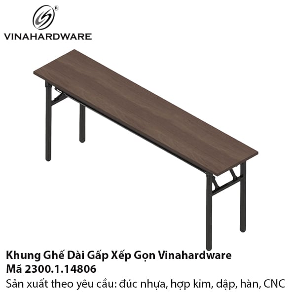 Khung băng ghế xếp gọn Vinahardware, sơn đen mờ - Mã 2300.1.14806