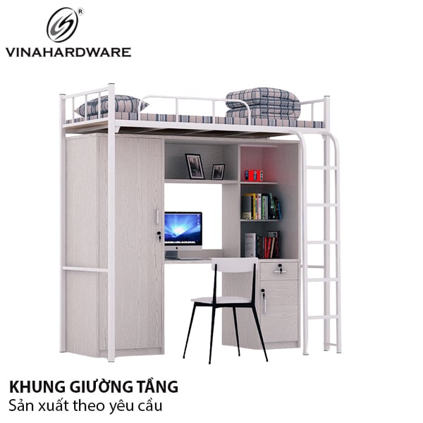 Giường tầng kết hợp tủ và bàn ký túc xá Vinahardware - VNH115841