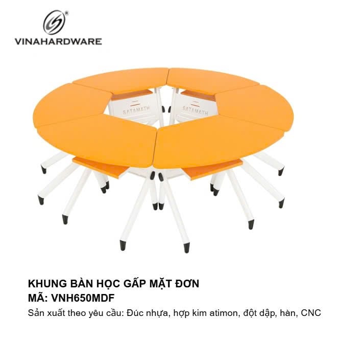 Khung Bàn Học Sinh Gấp - Bàn Học Đơn / Học nhóm Vinahardware - Mã VNH650MDF