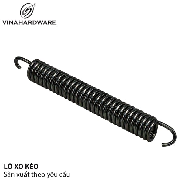 Lò xo Vinahardware phi 14 dài 61mm, sợi phi 2.5 màu đen - VNH292365160