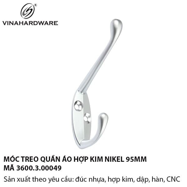 Móc áo tủ Vinahardware loại lớn 95mm - Mã 3600.3.00040