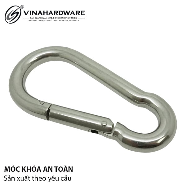 Móc khóa an toàn sắt xi kẽm trắng xanh M6 - AH0006