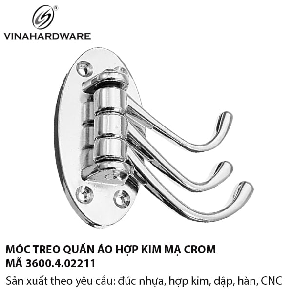 Móc Treo Quần Áo 3 Chấu Gấp Xếp Mạ Crom – 3600.4.02211