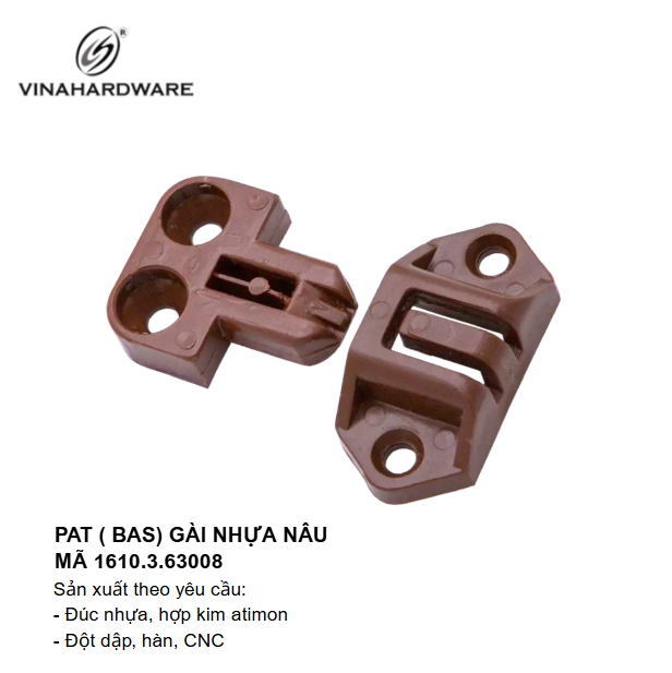 Móc pat gài nhựa nâu Vinahardware - Mã 1610.3.63008