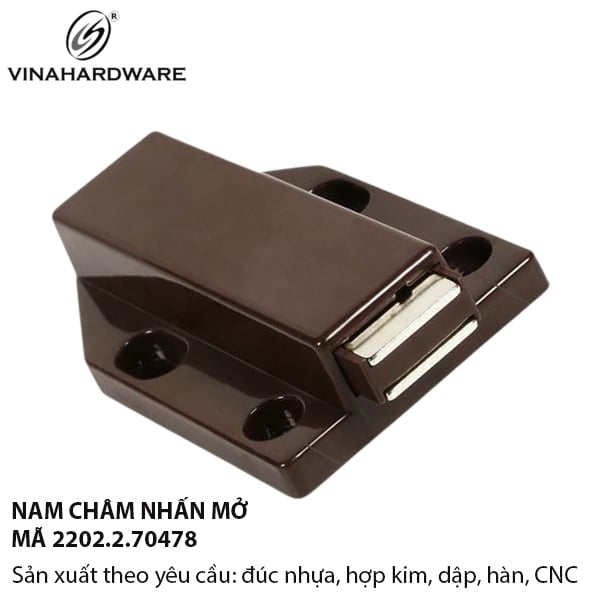 Chốt nhấn mở có nam châm Vinahardware, màu nâu - 2202.2.70478