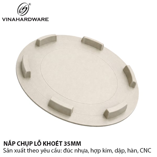 Nắp nhựa chụp lỗ phi 35mm Vinahardware, màu xám - VNH PC540GR