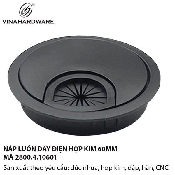 Nắp Luồn Dây Điện Hợp Kim Đúc Phi 60mm Sơn Đen – 2800.4.10601
