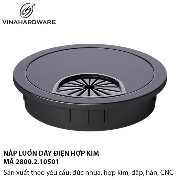 Nắp Luồn Dây Điện Hợp Kim Đúc Sơn Đen – Mã 2800.2.10501