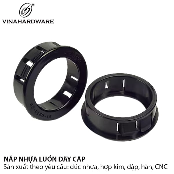 Pat ( bas) nhựa nắp luồn nẹp dây cáp Vinahardware màu đen 1610.2.00251