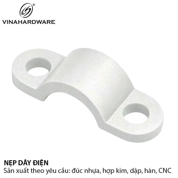 Nẹp dây điện màu trắng Vinahardware phi 8 Mã 3200.4.13011