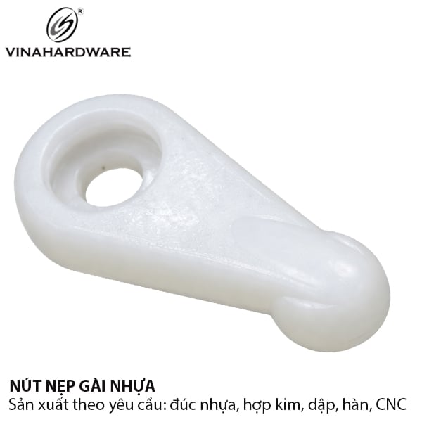 Nút nhựa hình giọt nước Vinahardware - 24x12x3.5, màu trắng - PN24W