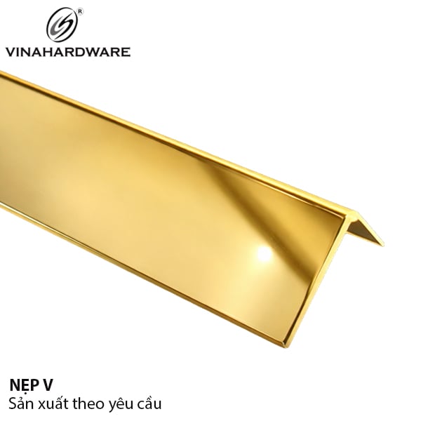 Nẹp V chấn mép inox 201 Vinahardware màu vàng bóng - T20V2850