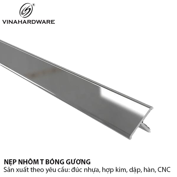 Nẹp nhôm Vinahardware T20, dài 2700mm màu crom 7400.4.22700