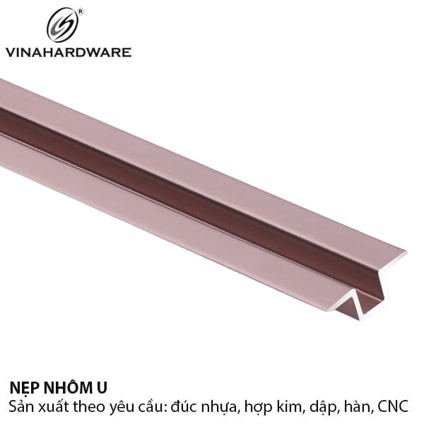 Nẹp nhôm chữ U Vinahardware màu nâu dài 2,5m 7400.4.00060