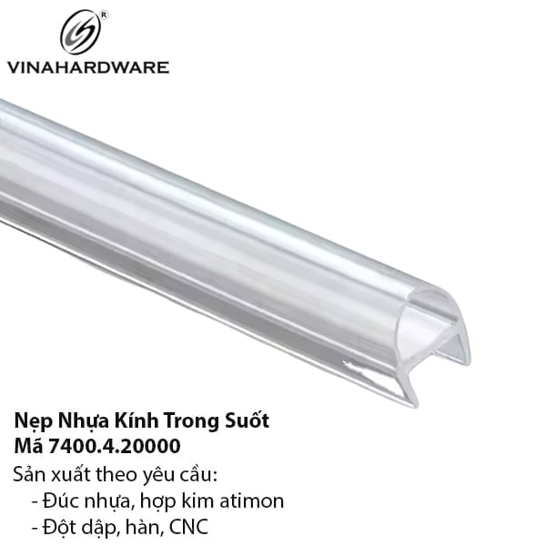 Ron (gioăng) U Vinahardware loại 8mm nẹp cho cửa kính nhà tắm 7400.4.53001