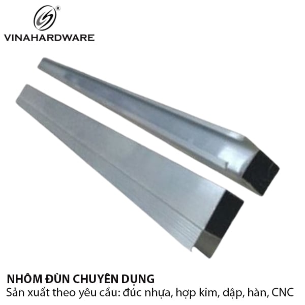 Ray trượt nhôm cánh trơn Vinahardware loại 3000mm, màu xám 1180.4.30094