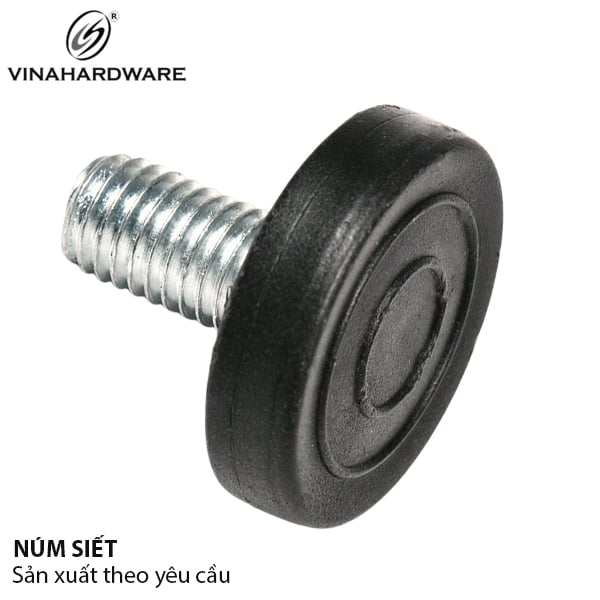 Chỉnh chân bàn Vinahardware phi 20x8mm, bulong 5x10, màu đen TA510B