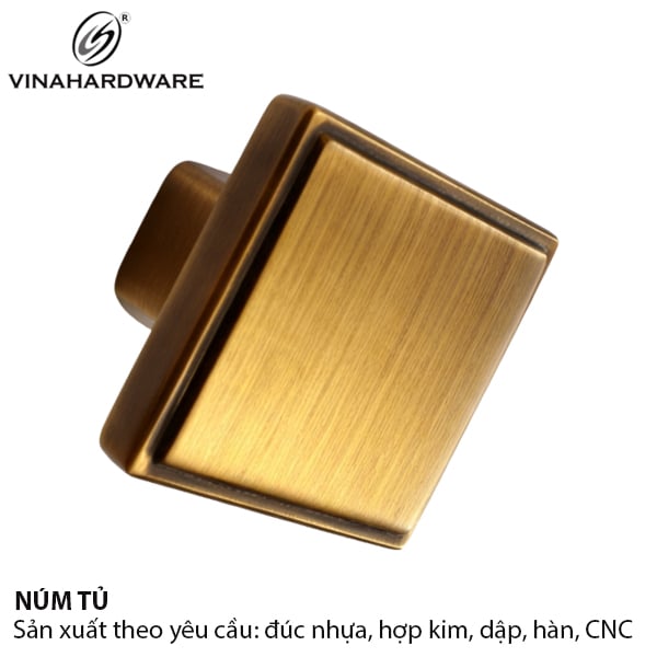 Tay nắm vuông, màu vàng bóng Vinahardware - Mã 1306.4.09797