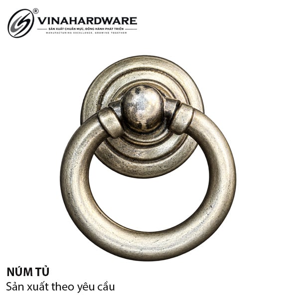 Núm tay nắm tủ khoen tròn Vinahardware - HD0228CB