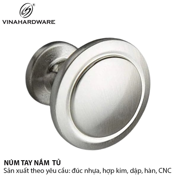 Núm tủ màu nikel xước Vinahardware 1300.3.01309