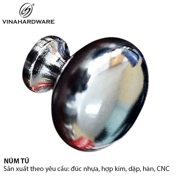 Núm tay nắm tủ tròn phi 31mm, cao 28mm Vinahardware - 1300.3.31292