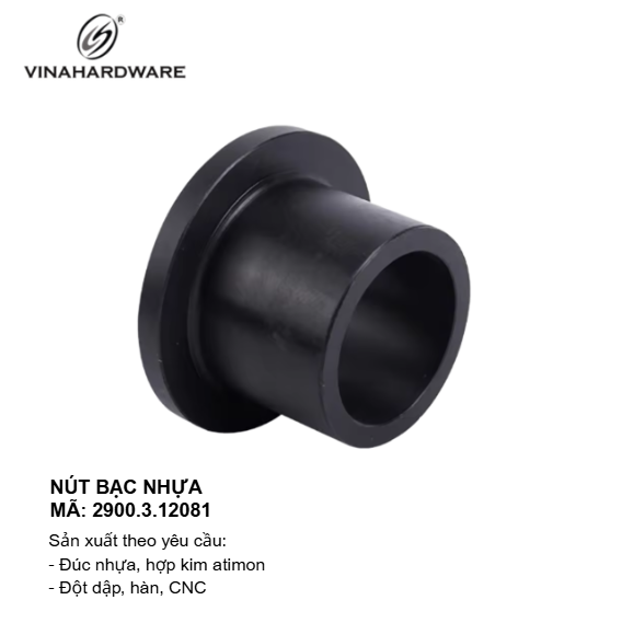 Nút Bạc Nhựa Phi 12mm Có Vai Vinahardware