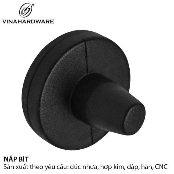 Nút bít màu đen Vinahardware bít lỗ 5-6mm - miệng phi 10mm