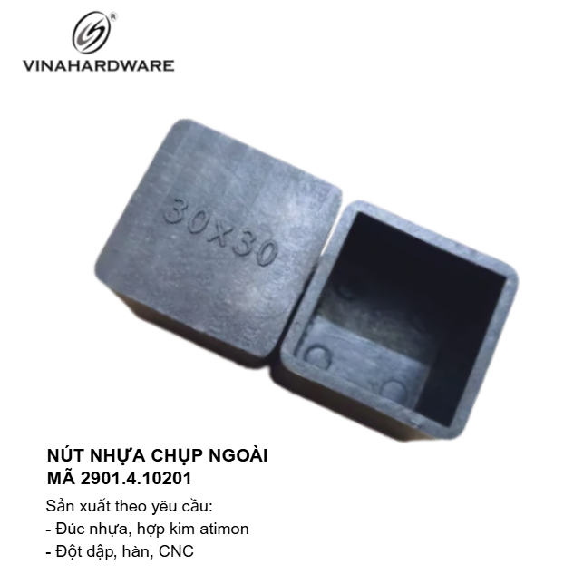 Nút Bịt Nhựa Chân Bàn - Chân Đế Nhựa Cao Su Chụp Ngoài - Mã 2901.4.10201