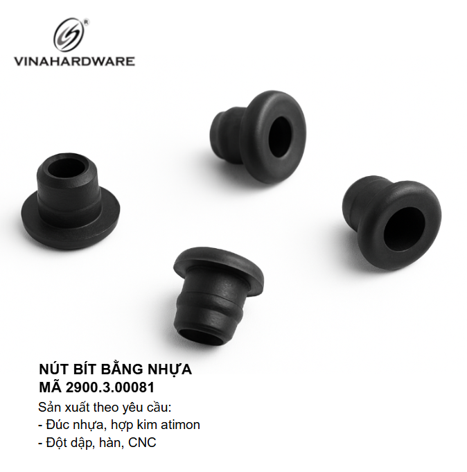 Nút Bít Bằng Nhựa Phi 8 Chân Quạt Vinahardware - Mã 2900.3.00081