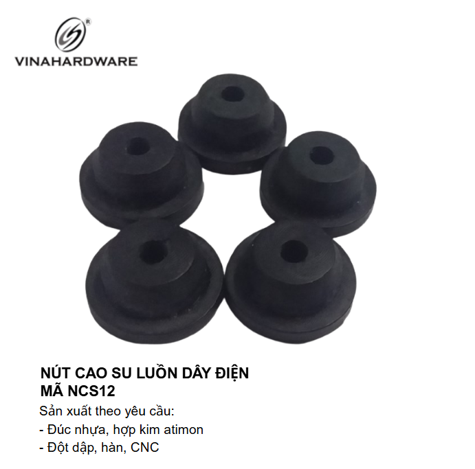 Nút cao su luồn dây điện phi 12mm Vinahardware - Mã NCS12