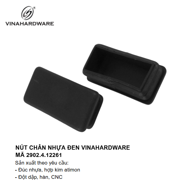 Nút chân nhựa đen Vinahardware - Mã 2902.4.12261