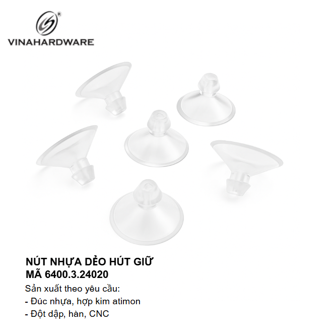 Nút hút chân không nhựa dẻo 24mm – Mã 6400.3.24020