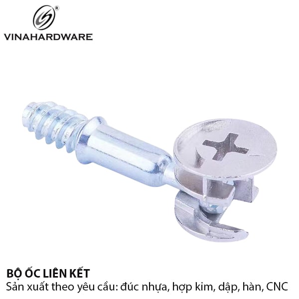 BỘ ỐC LIÊN KẾT CỐT 35 MM REN THƯA MÀU TRẮNG 8310.4.01354