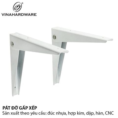 Pat (bas) sắt vuông xếp gọn màu trắng dài 8 inch 1604.2.45525
