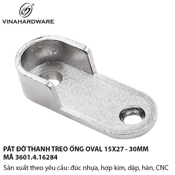 Pát Đỡ Ống Treo Quần Áo Oval 15mm – Hợp Kim Mạ Nikel – 3601.4.16284