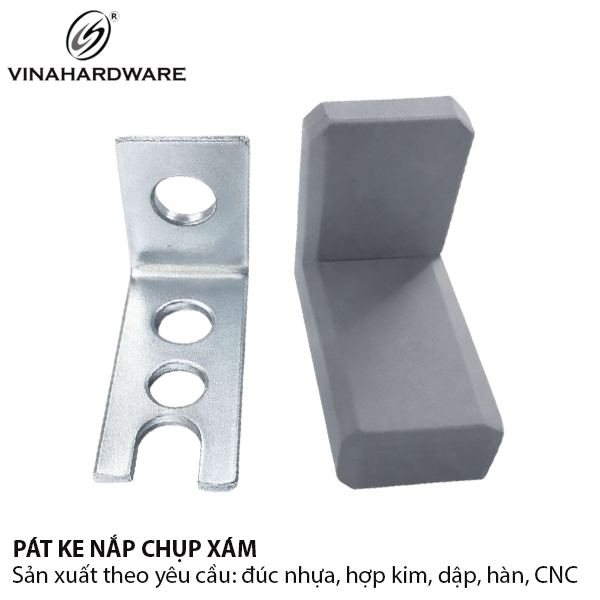 Pat ( Bas) ke vuông nhỏ có nắp đậy màu xám Vinahardware 1604.4.85314