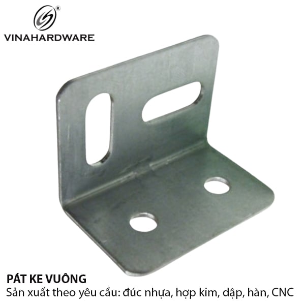 Pát (bas) ke vuông Vinahardware kích thước 27x25x1.2mm, xi trắng - 6500.1.72512