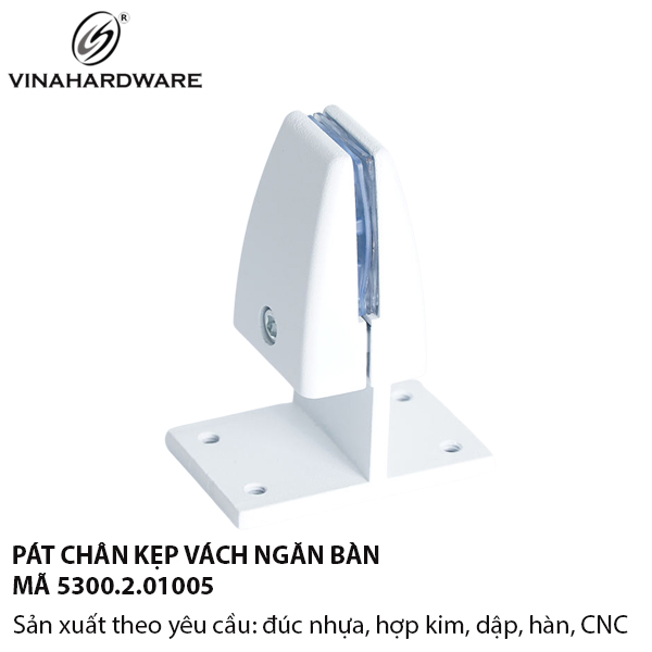 Kẹp vách ngăn bàn Vinahardware - Pat ( bas ) kẹp kính chân giữa - 5300.2.01005