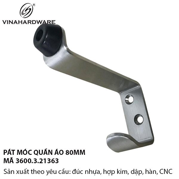 Móc Treo Quần Áo Inox 304 Có Chặn Cửa – 3600.3.21363
