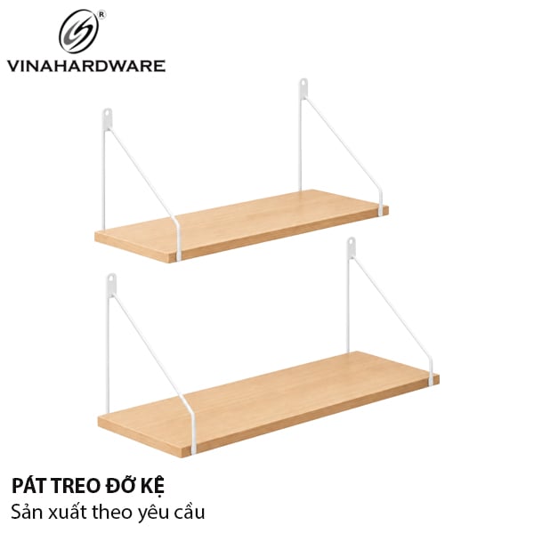 Pát ( bas) sắt móc cho kệ treo tường, sơn trắng tĩnh điện - VINA2923375