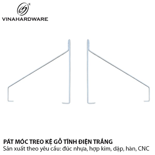 Pat( bas) sắt móc cho kệ treo tường Vinahardware sơn trắng tĩnh điện 1608.1.33750