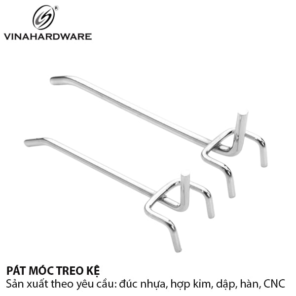 Móc ba chân cài tấm lỗ Vinahardware sắt xi trắng 3600.4.01004