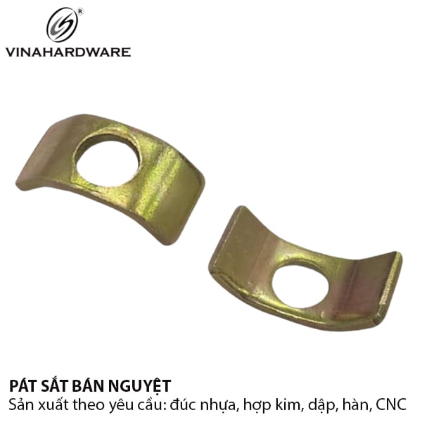 Pat ( Bas) sắt bán nguyệt D36xR15xT2.0mm - M9 xi kẽm bảy màu