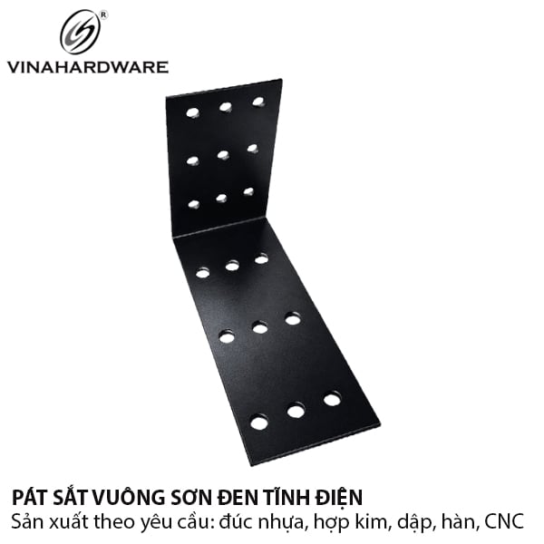 Pat ( Bas) sắt chữ L Vinahardware kích thước 150x100x2mm sơn đen - 1608.1.10026