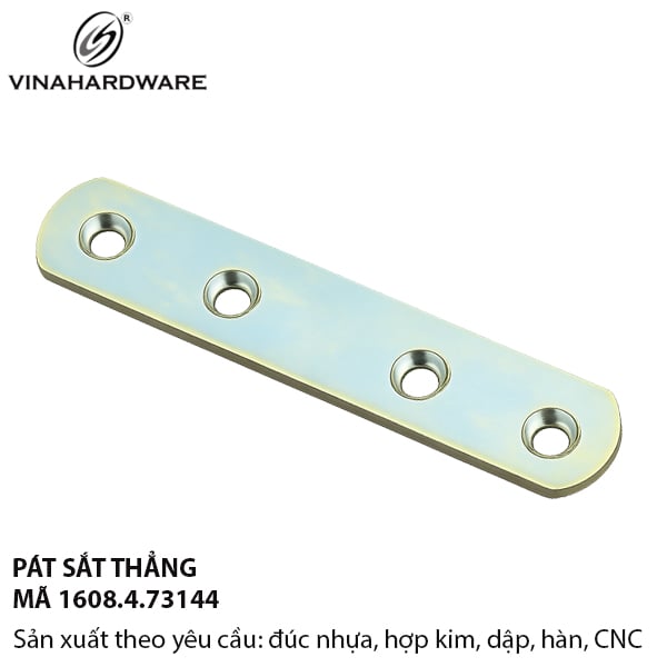 Pát sắt Vinahardware loại 73x14x1mm xi trắng 1608.4.73144