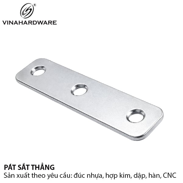 Pat sắt dài 3 lỗ Vinahardware kích thước 18.5*60*1mm 1608.1.00094